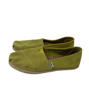 TOMS Perforated Green Casual Slip-Ons